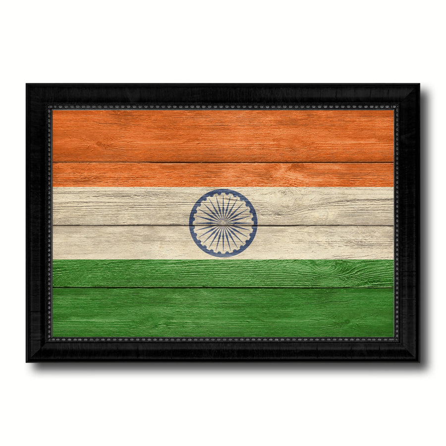 India Country Flag Texture Canvas Print with Picture Frame  Wall Art Gift Ideas Image 1