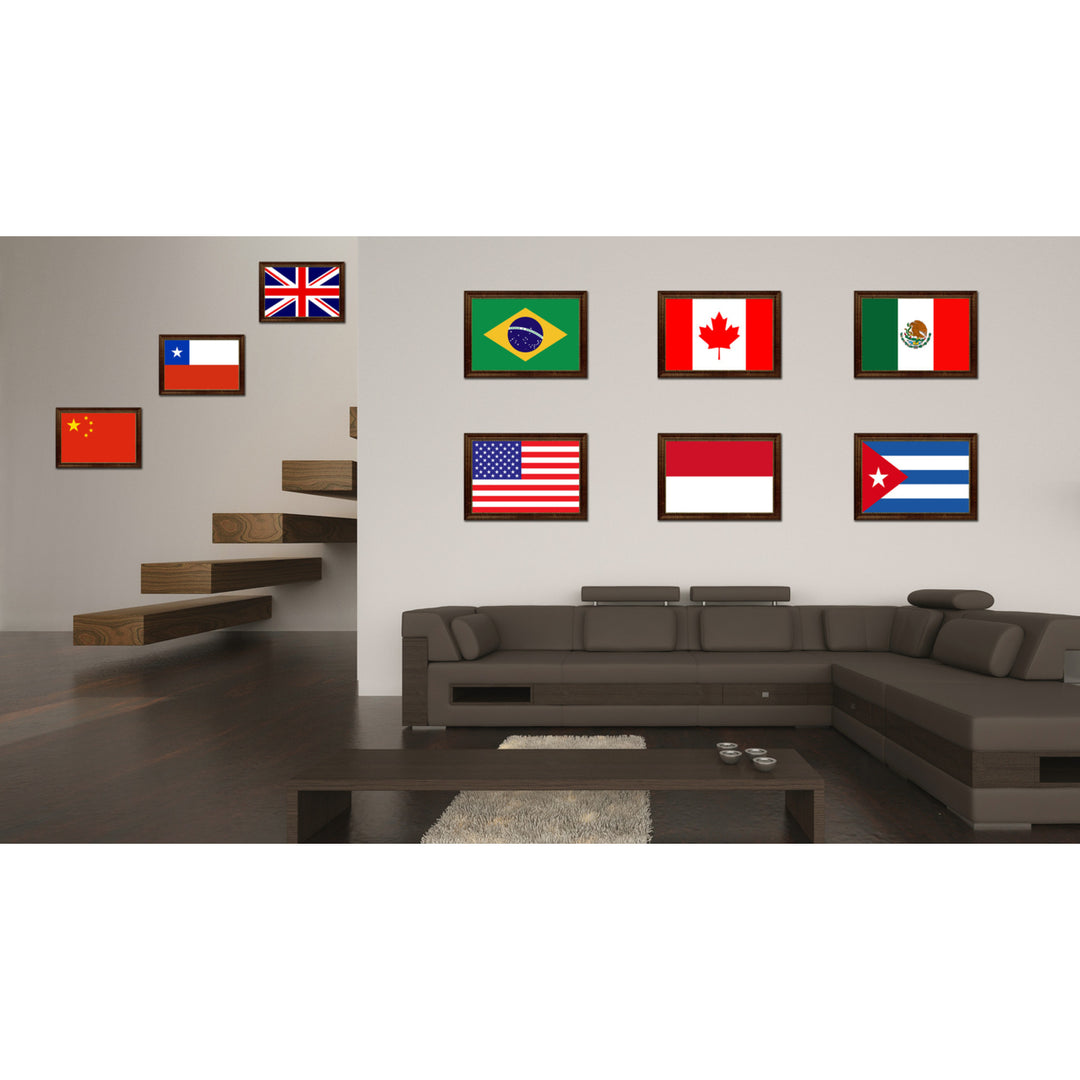 Indonesia Country Flag Canvas Print with Picture Frame  Gifts Wall Image 3