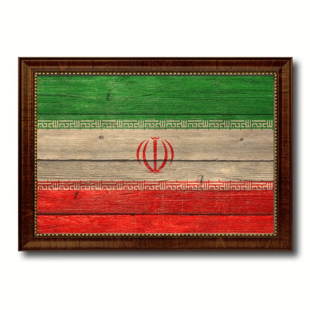 Iran Country Flag Texture Canvas Print with Custom Frame  Gift Ideas Wall Decoration Image 1