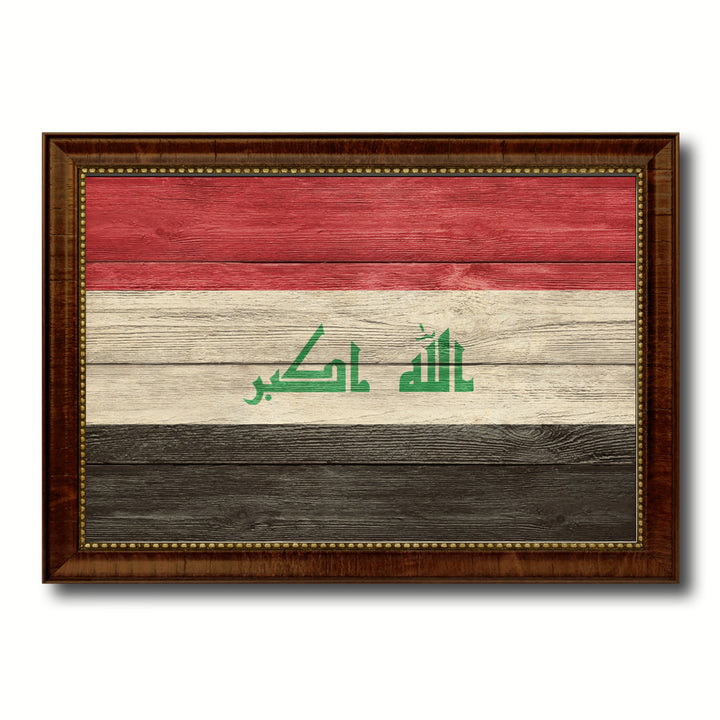 Iraq Country Flag Texture Canvas Print with Custom Frame  Gift Ideas Wall Decoration Image 1