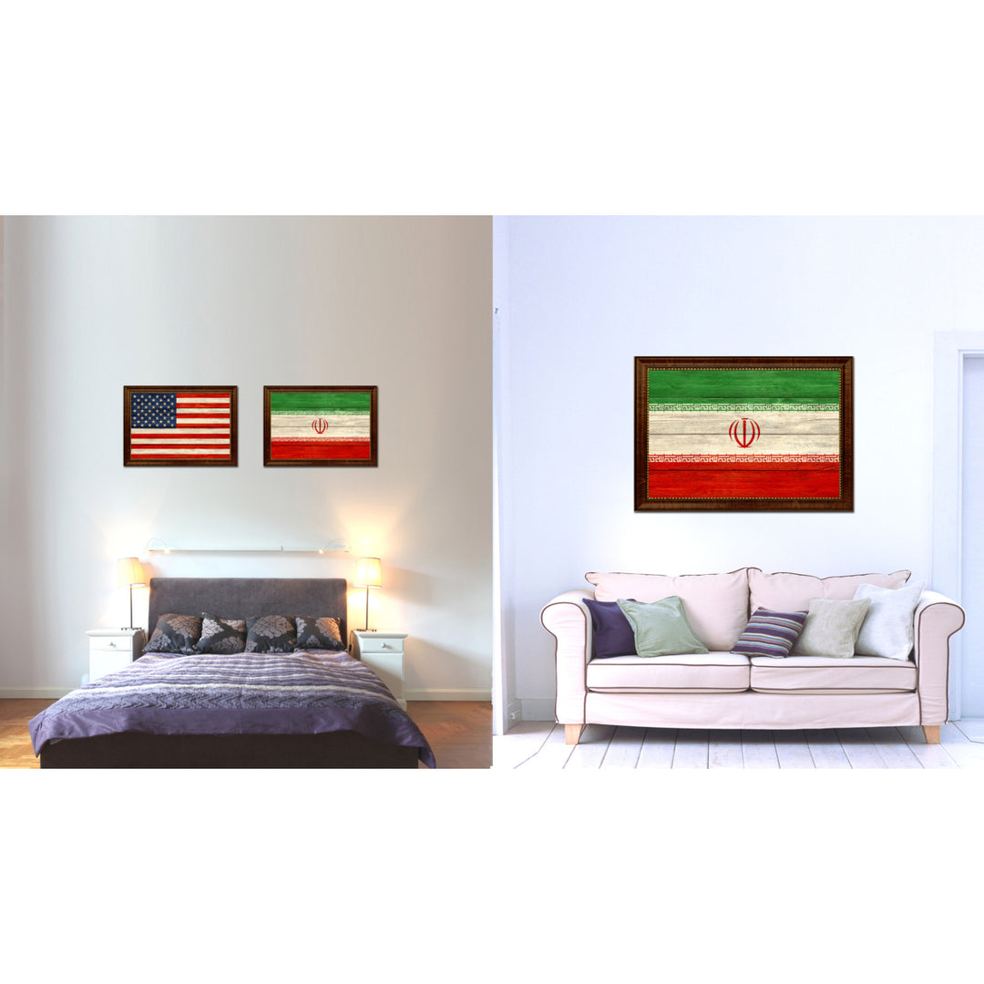 Iran Country Flag Texture Canvas Print with Custom Frame  Gift Ideas Wall Decoration Image 2