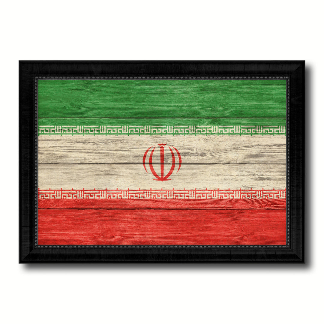 Iran Country Flag Texture Canvas Print with Picture Frame  Wall Art Gift Ideas Image 1