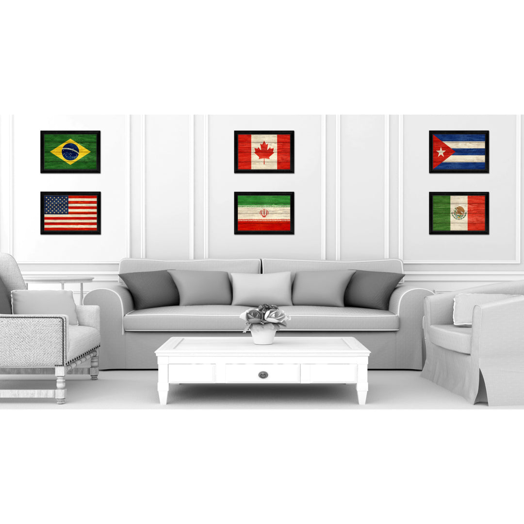 Iran Country Flag Texture Canvas Print with Picture Frame  Wall Art Gift Ideas Image 2