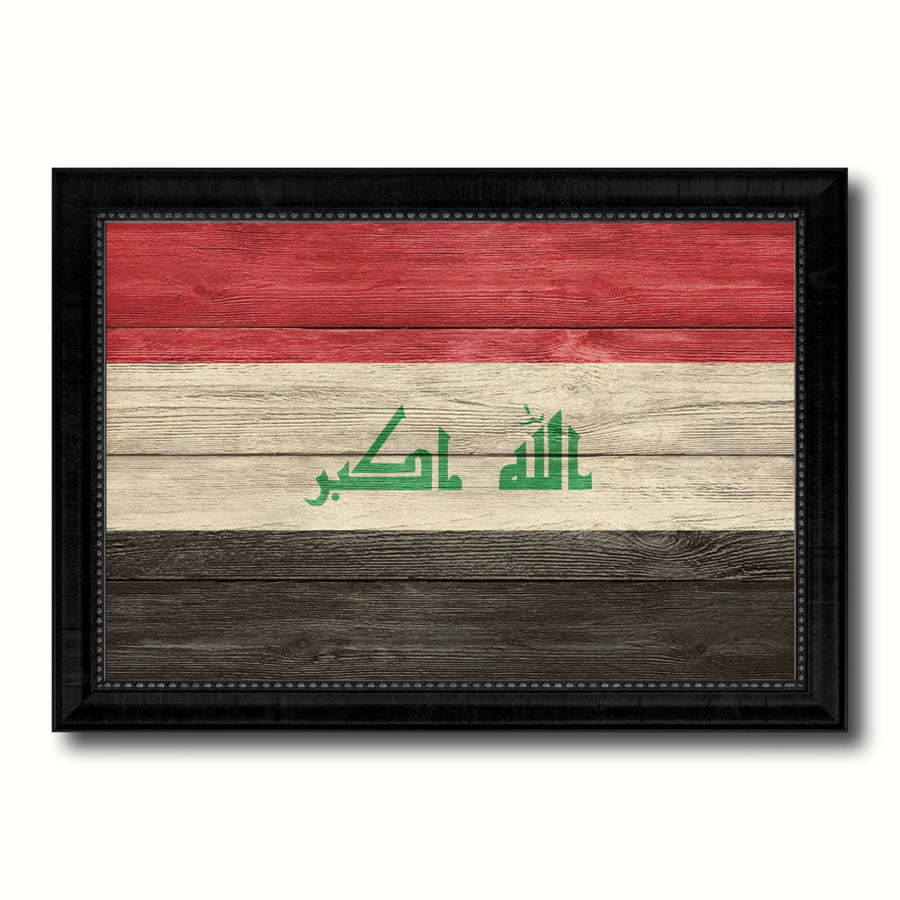 Iraq Country Flag Texture Canvas Print with Picture Frame  Wall Art Gift Ideas Image 1