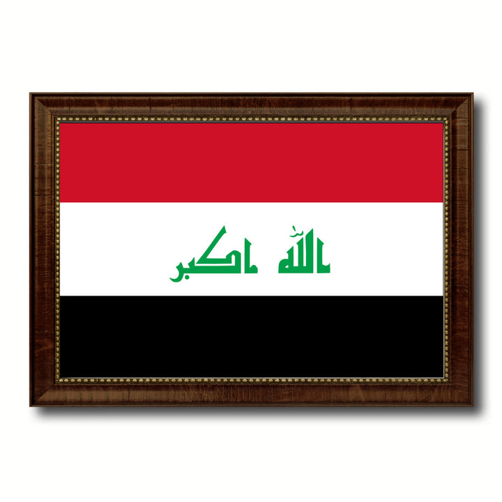 Iraq Country Flag Canvas Print with Picture Frame  Gifts Wall Image 1