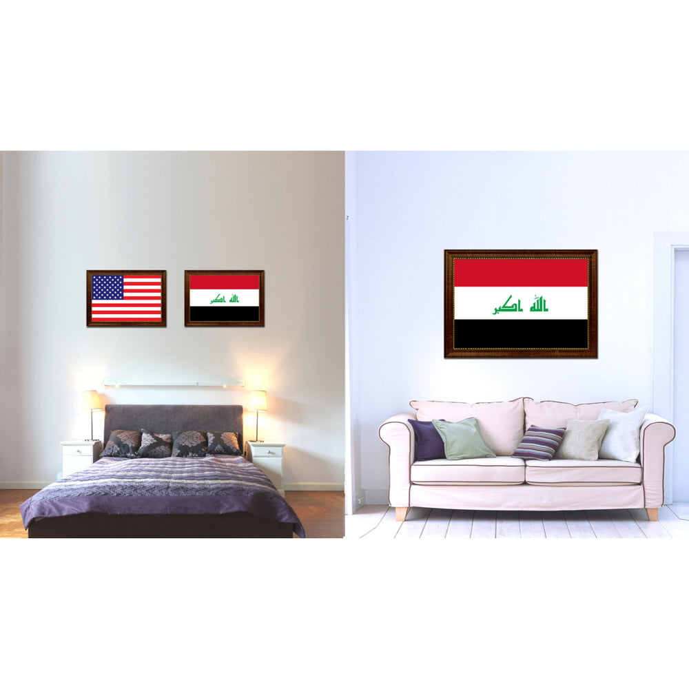 Iraq Country Flag Canvas Print with Picture Frame  Gifts Wall Image 2