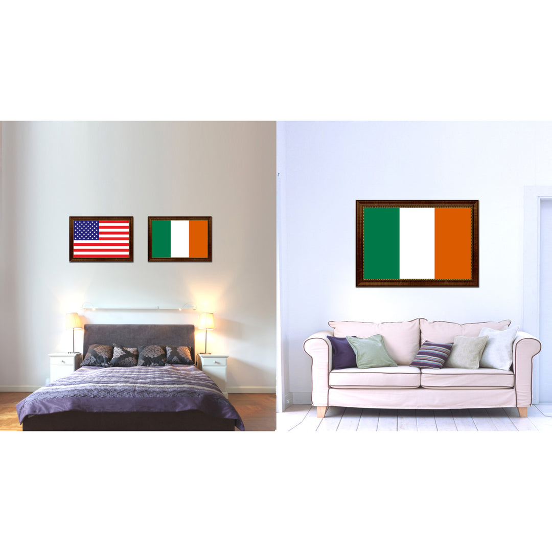 Ireland Country Flag Canvas Print with Picture Frame  Gifts Wall Image 2