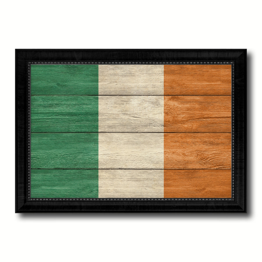 Ireland Country Flag Texture Canvas Print with Picture Frame  Wall Art Gift Ideas Image 1