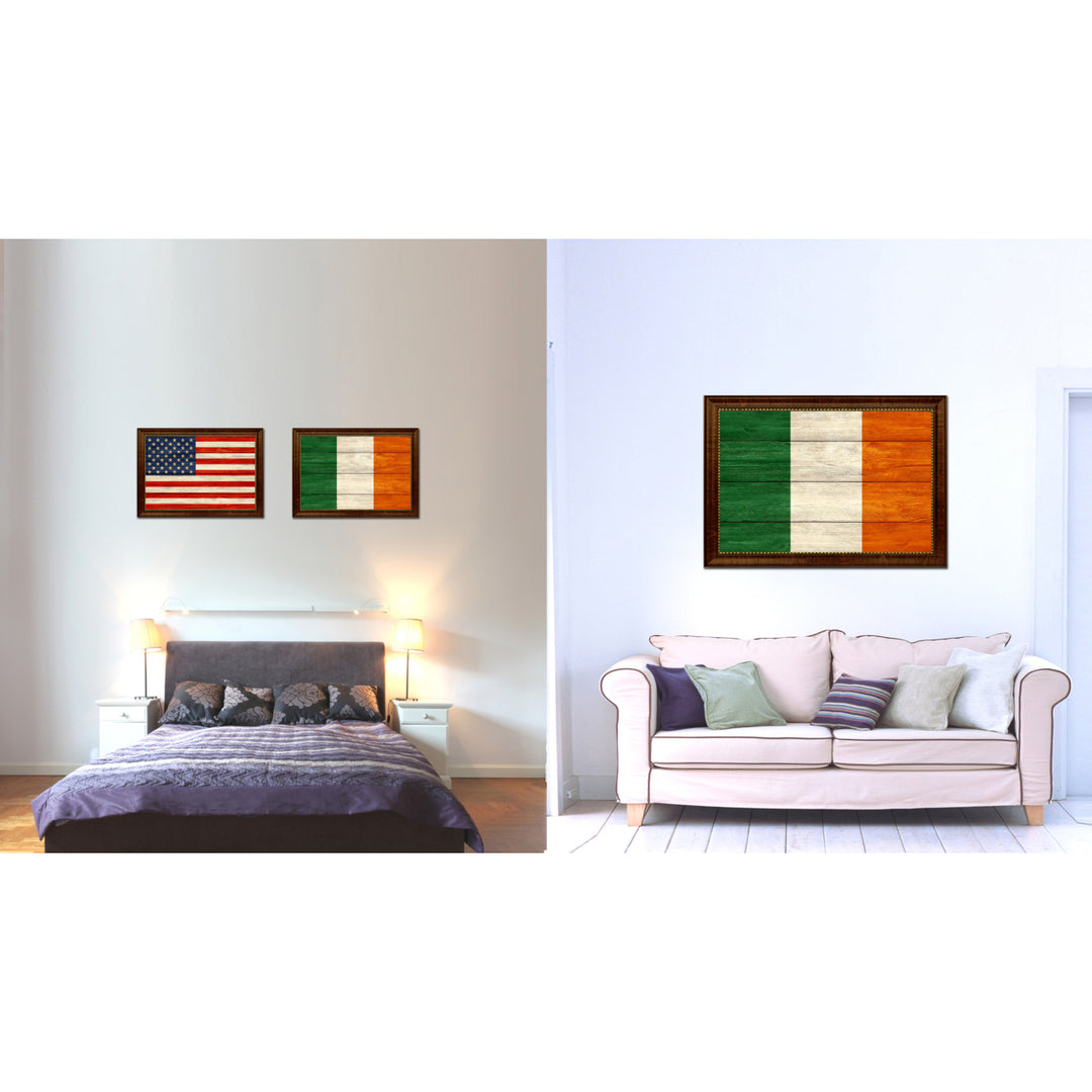 Ireland Country Flag Texture Canvas Print with Custom Frame  Gift Ideas Wall Decoration Image 2