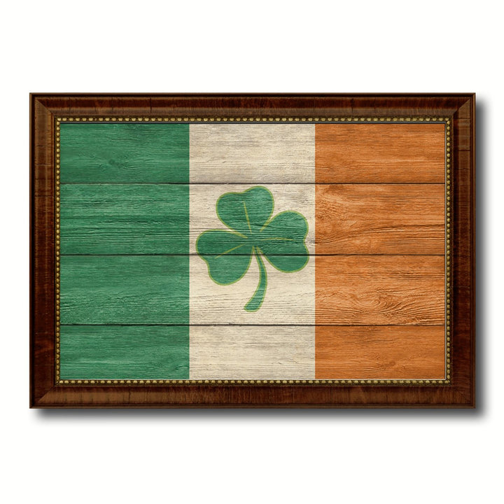 Ireland Saint Patrick Military Textured Flag Canvas Print with Picture Frame  Wall Art Gifts Image 1