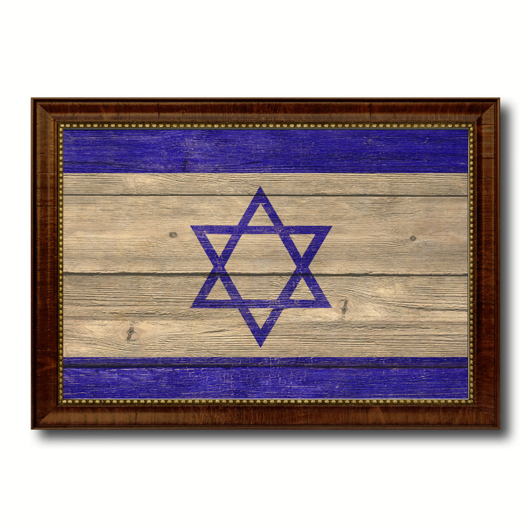 Israel Country Flag Texture Canvas Print with Custom Frame  Gift Ideas Wall Decoration Image 1