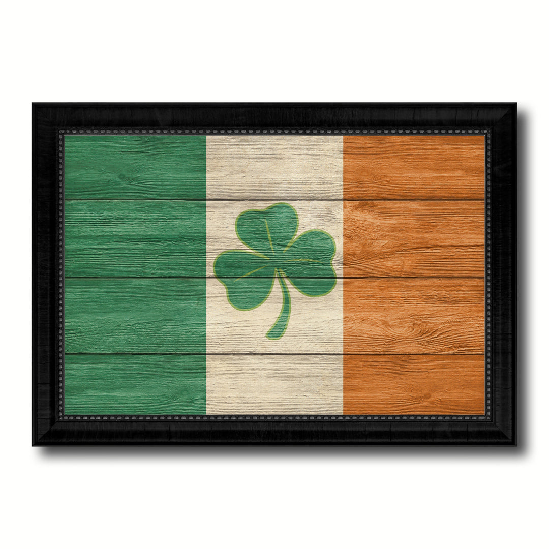Ireland Saint Patrick Military Textured Flag Canvas Print with Picture Frame Gift  Wall Art Image 1