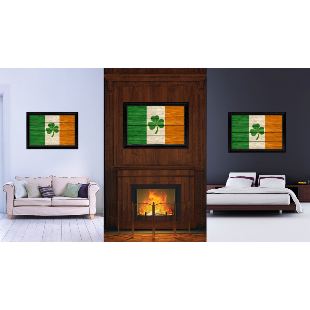 Ireland Saint Patrick Military Textured Flag Canvas Print with Picture Frame Gift  Wall Art Image 2