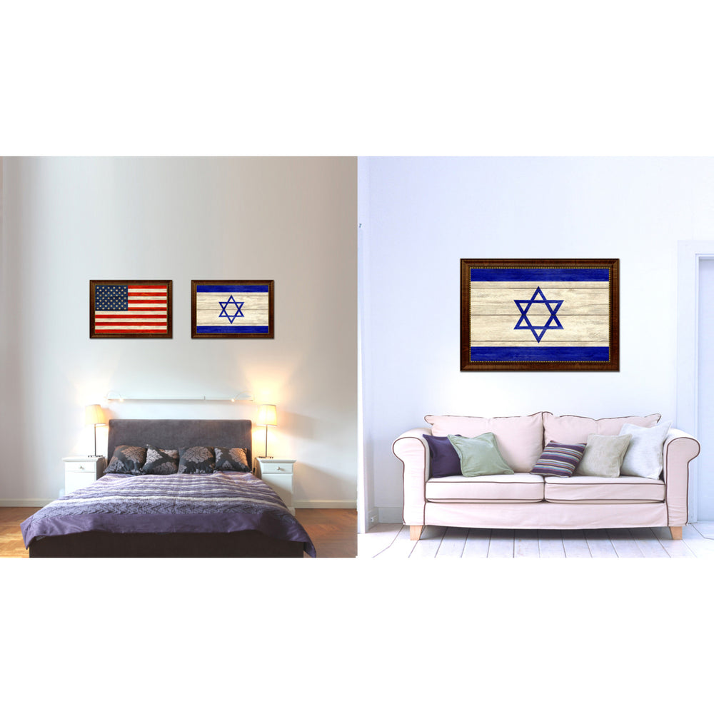 Israel Country Flag Texture Canvas Print with Custom Frame  Gift Ideas Wall Decoration Image 2