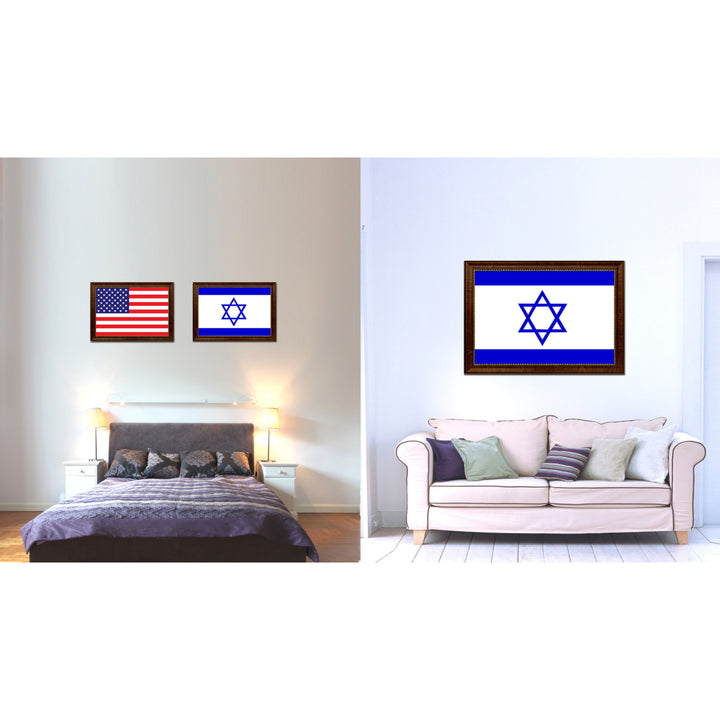 Israel Country Flag Canvas Print with Picture Frame  Gifts Wall Image 2