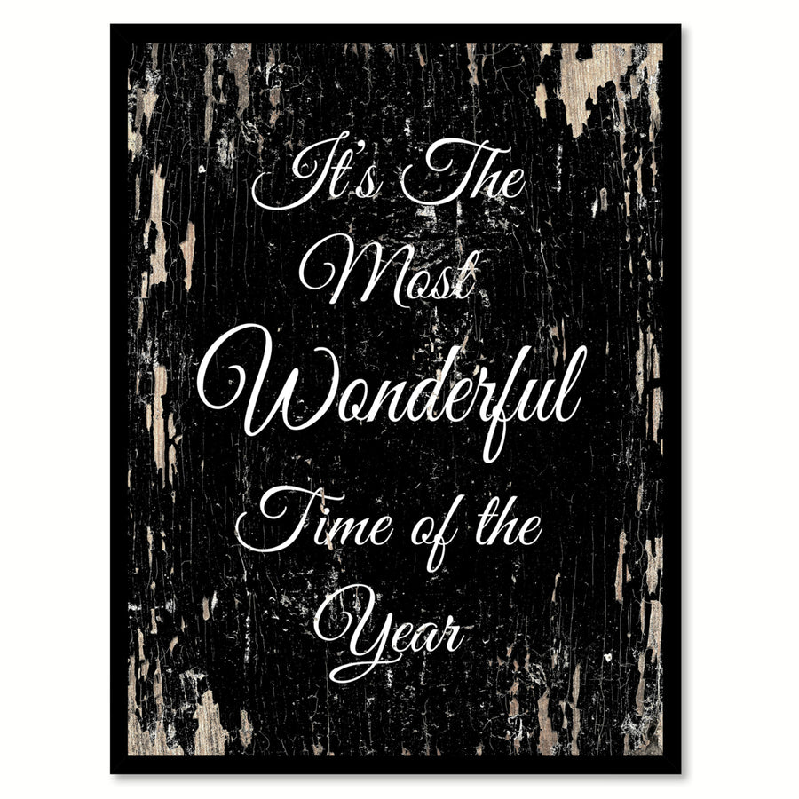Its The Most Wonderful Time Of The Year Quote Saying Canvas Print with Picture Frame Gift Ideas  Wall Art 112087 Image 1