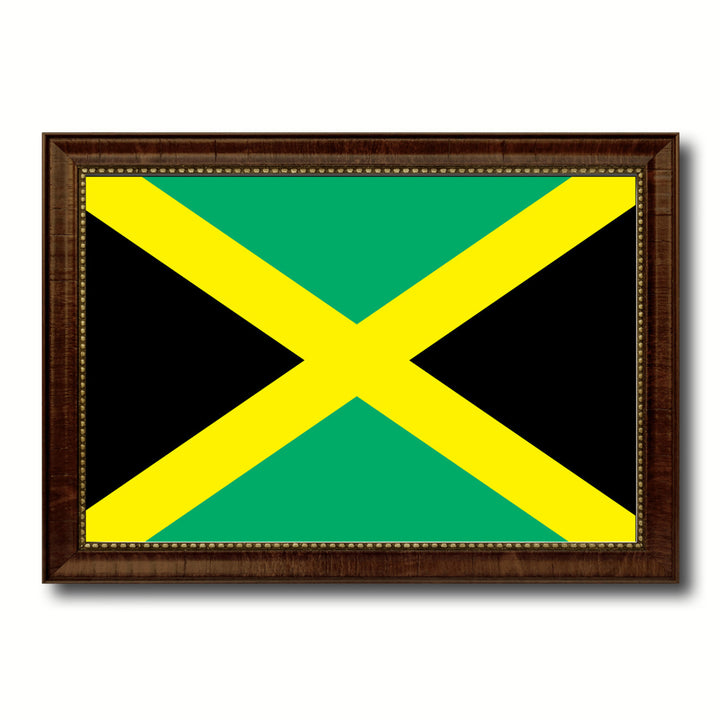 Jamaica Country Flag Canvas Print with Picture Frame  Gifts Wall Image 1