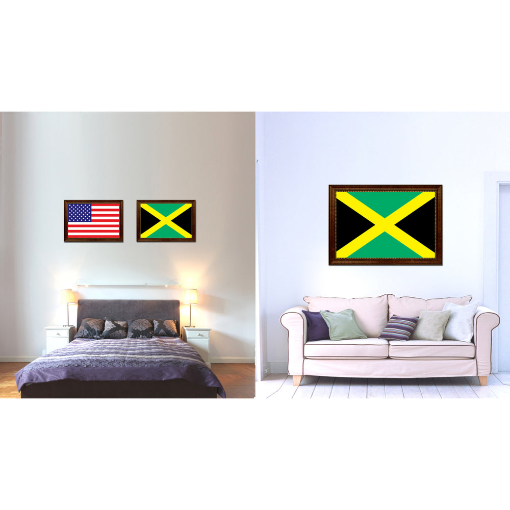 Jamaica Country Flag Canvas Print with Picture Frame  Gifts Wall Image 2