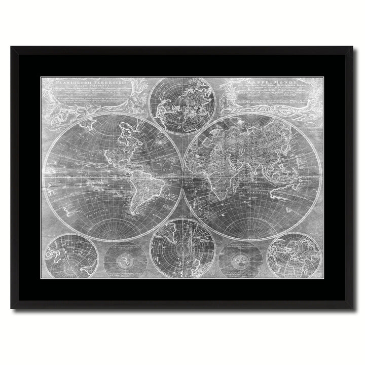 Johann Baptist Homann Vintage Monochrome Map Canvas Print with Gifts Picture Frame  Wall Art Image 3