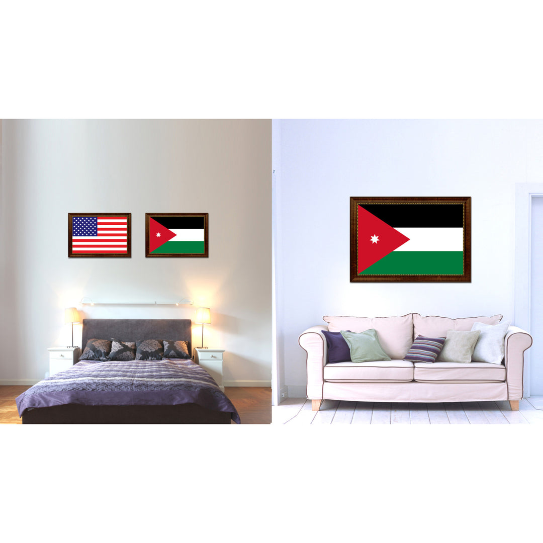 Jordan Country Flag Canvas Print with Picture Frame  Gifts Wall Image 2