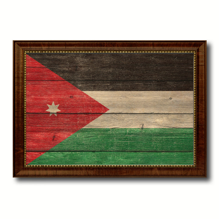 Jordan Country Flag Texture Canvas Print with Custom Frame  Gift Ideas Wall Decoration Image 1