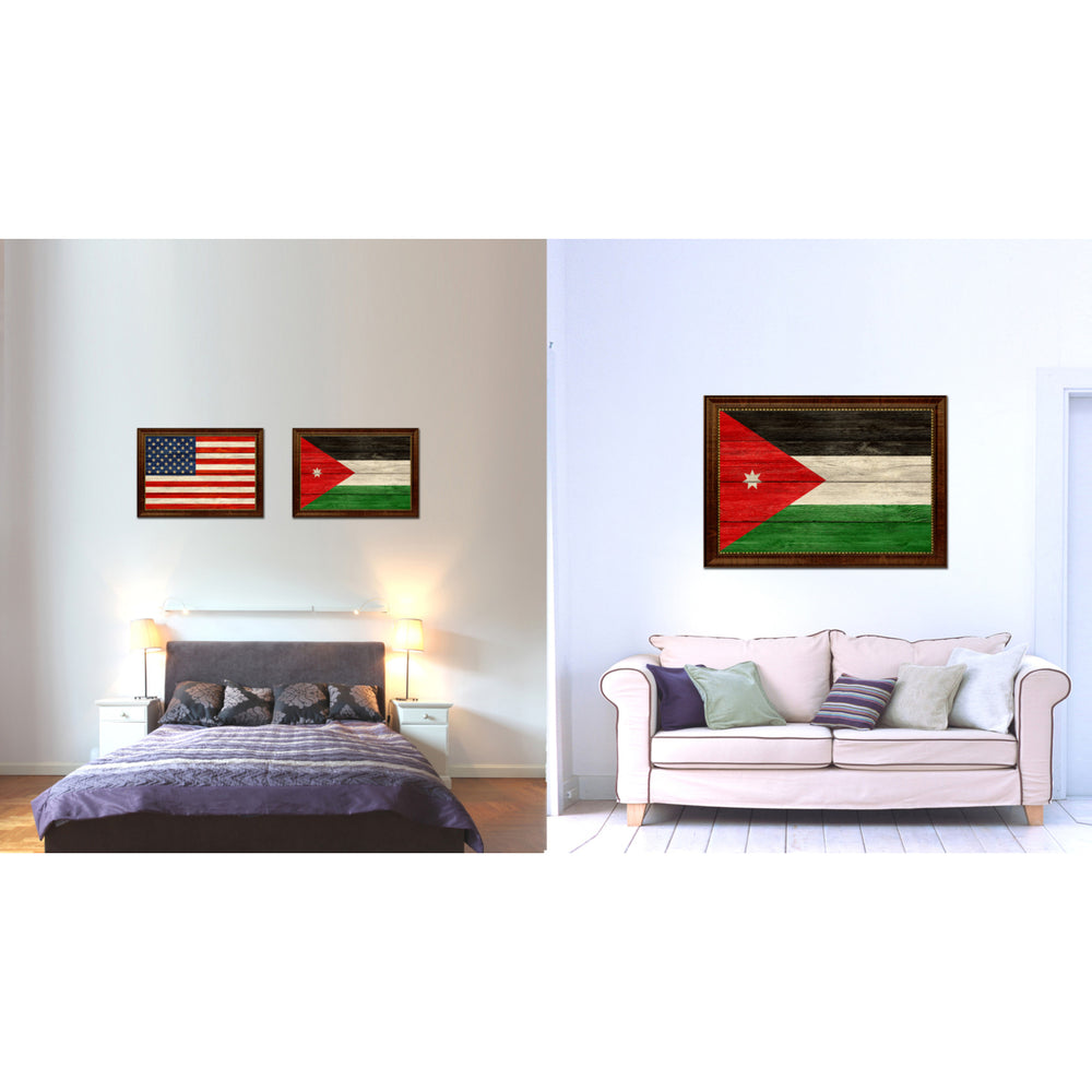 Jordan Country Flag Texture Canvas Print with Custom Frame  Gift Ideas Wall Decoration Image 2