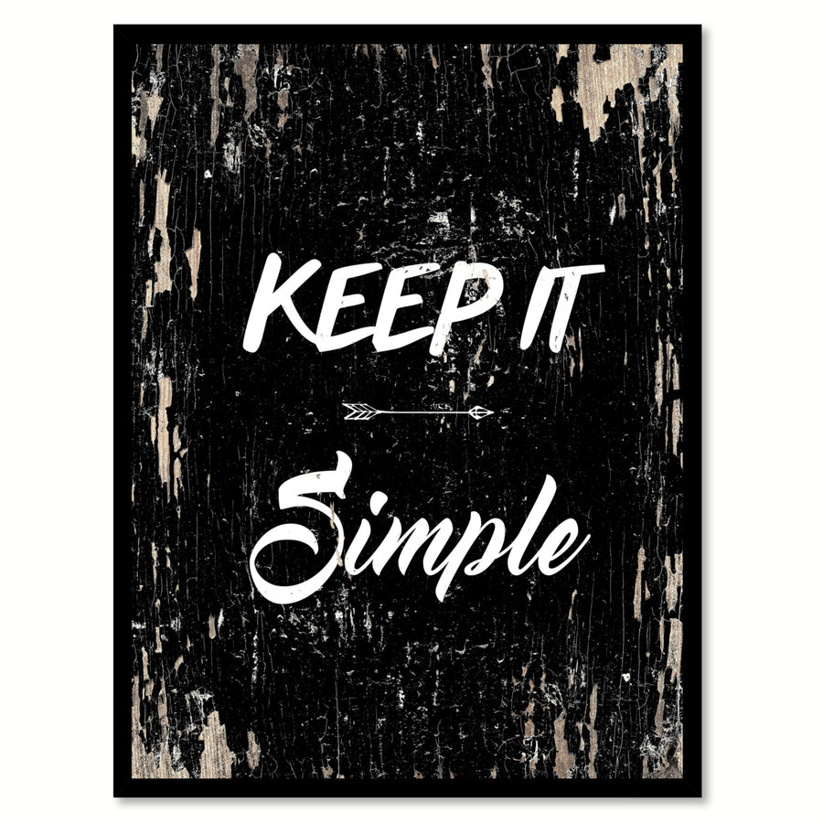 Keep It Simple Quote Saying Canvas Print with Picture Frame Gift Ideas  Wall Art Collection 112094 Image 1