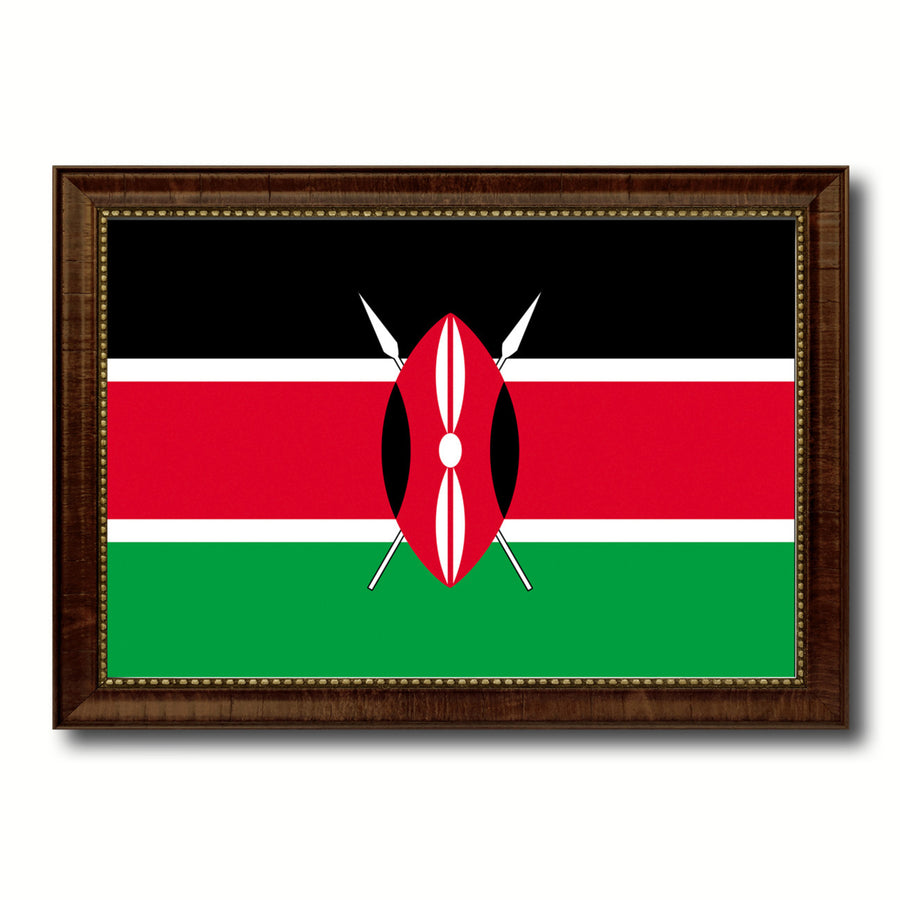 Kenya Country Flag Canvas Print with Picture Frame  Gifts Wall Image 1