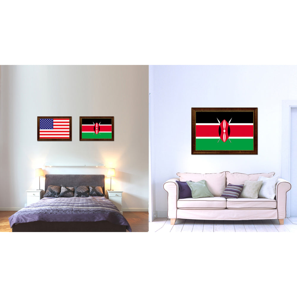 Kenya Country Flag Canvas Print with Picture Frame  Gifts Wall Image 2