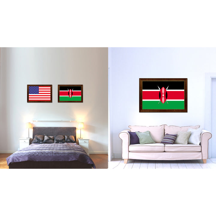 Kenya Country Flag Canvas Print with Picture Frame  Gifts Wall Image 2