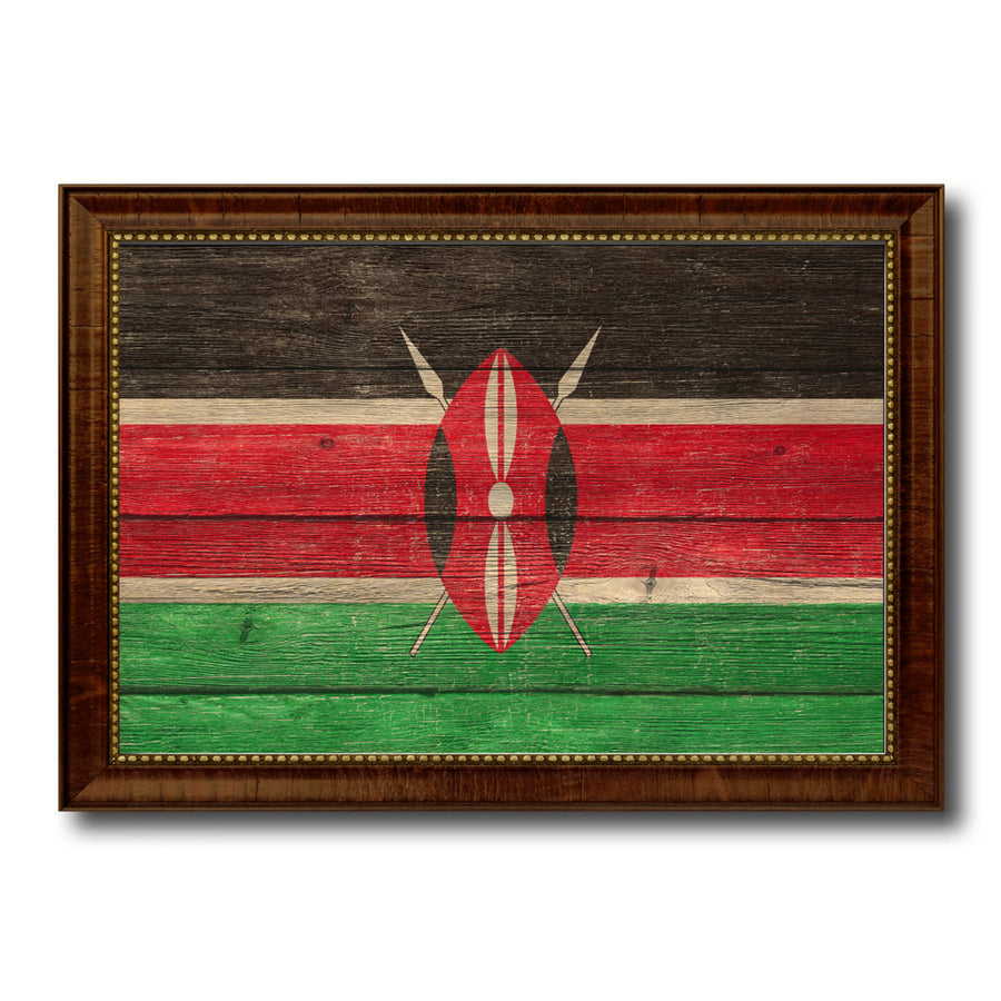 Kenya Country Flag Texture Canvas Print with Custom Frame  Gift Ideas Wall Decoration Image 1