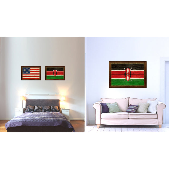 Kenya Country Flag Texture Canvas Print with Custom Frame  Gift Ideas Wall Decoration Image 2