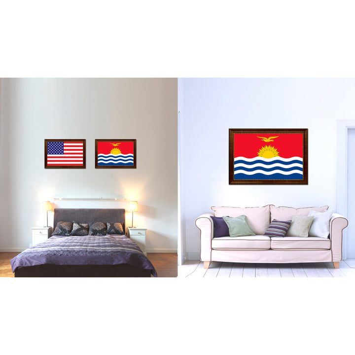 Kiribati Country Flag Canvas Print with Picture Frame  Gifts Wall Image 2