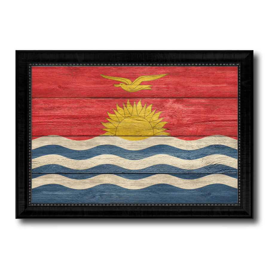 Kiribati Country Flag Texture Canvas Print with Picture Frame  Wall Art Gift Ideas Image 1