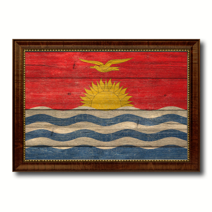 Kiribati Country Flag Texture Canvas Print with Custom Frame  Gift Ideas Wall Decoration Image 1