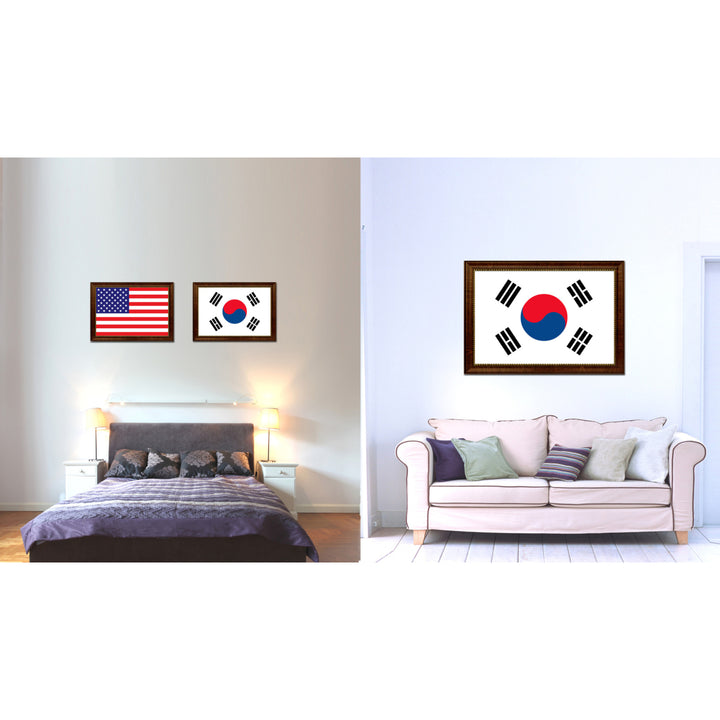 Korea Country Flag Canvas Print with Picture Frame  Gifts Wall Image 2