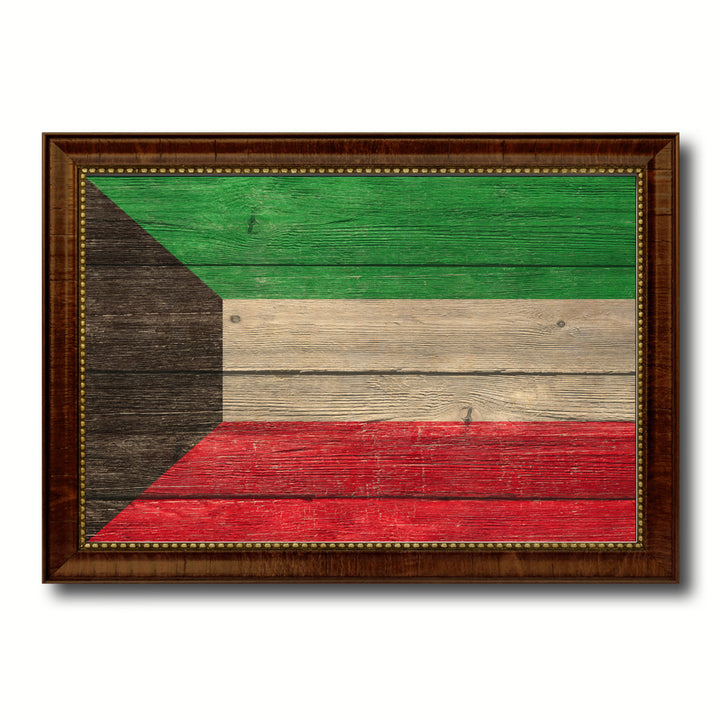 Kuwait Country Flag Texture Canvas Print with Custom Frame  Gift Ideas Wall Decoration Image 1