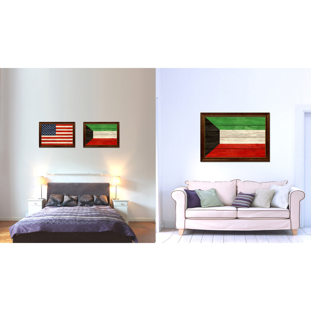 Kuwait Country Flag Texture Canvas Print with Custom Frame  Gift Ideas Wall Decoration Image 2