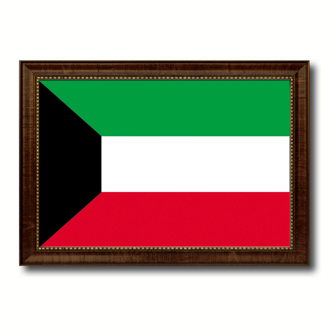 Kuwait Country Flag Canvas Print with Picture Frame  Gifts Wall Image 1