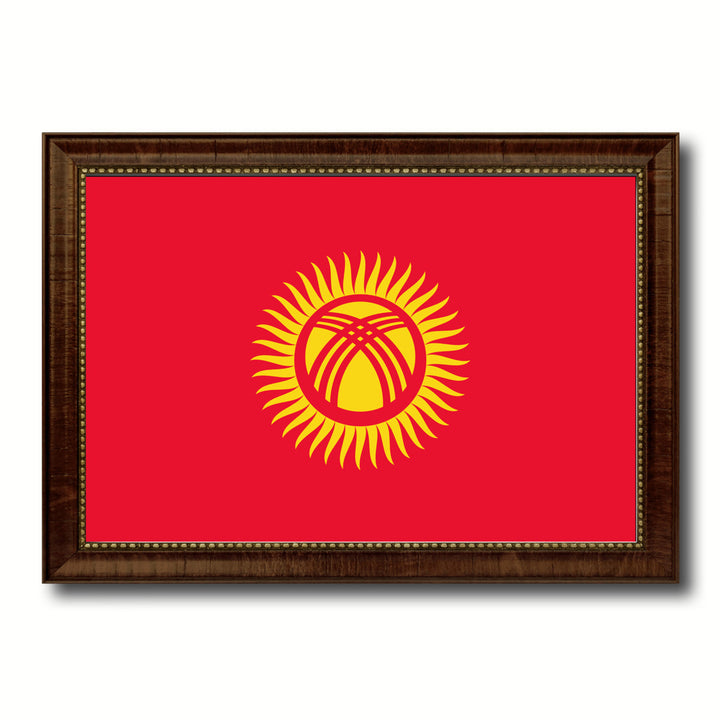 Kyrgyzstan Country Flag Canvas Print with Picture Frame  Gifts Wall Image 1