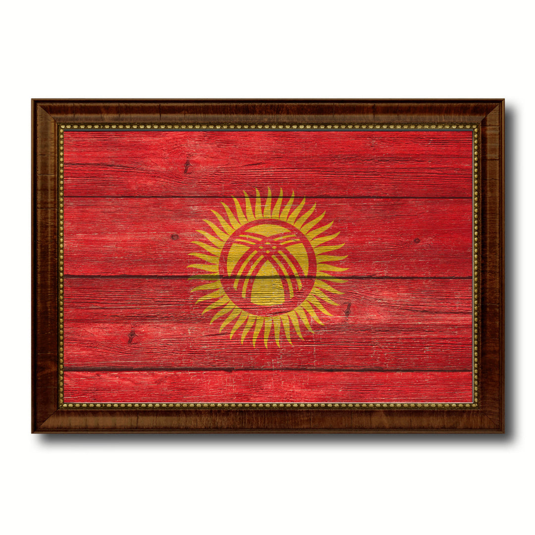 Kyrgyzstan Country Flag Texture Canvas Print with Custom Frame  Gift Ideas Wall Decoration Image 1