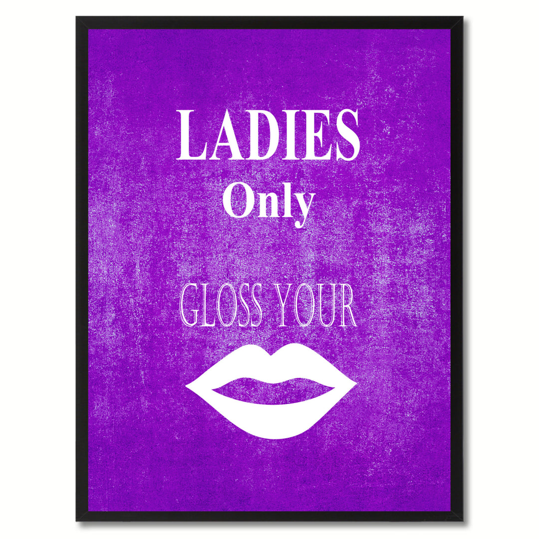 Ladies Only Funny Sign Purple Canvas Print with Picture Frame Gift Ideas  Wall Art Gifts 91877 Image 1