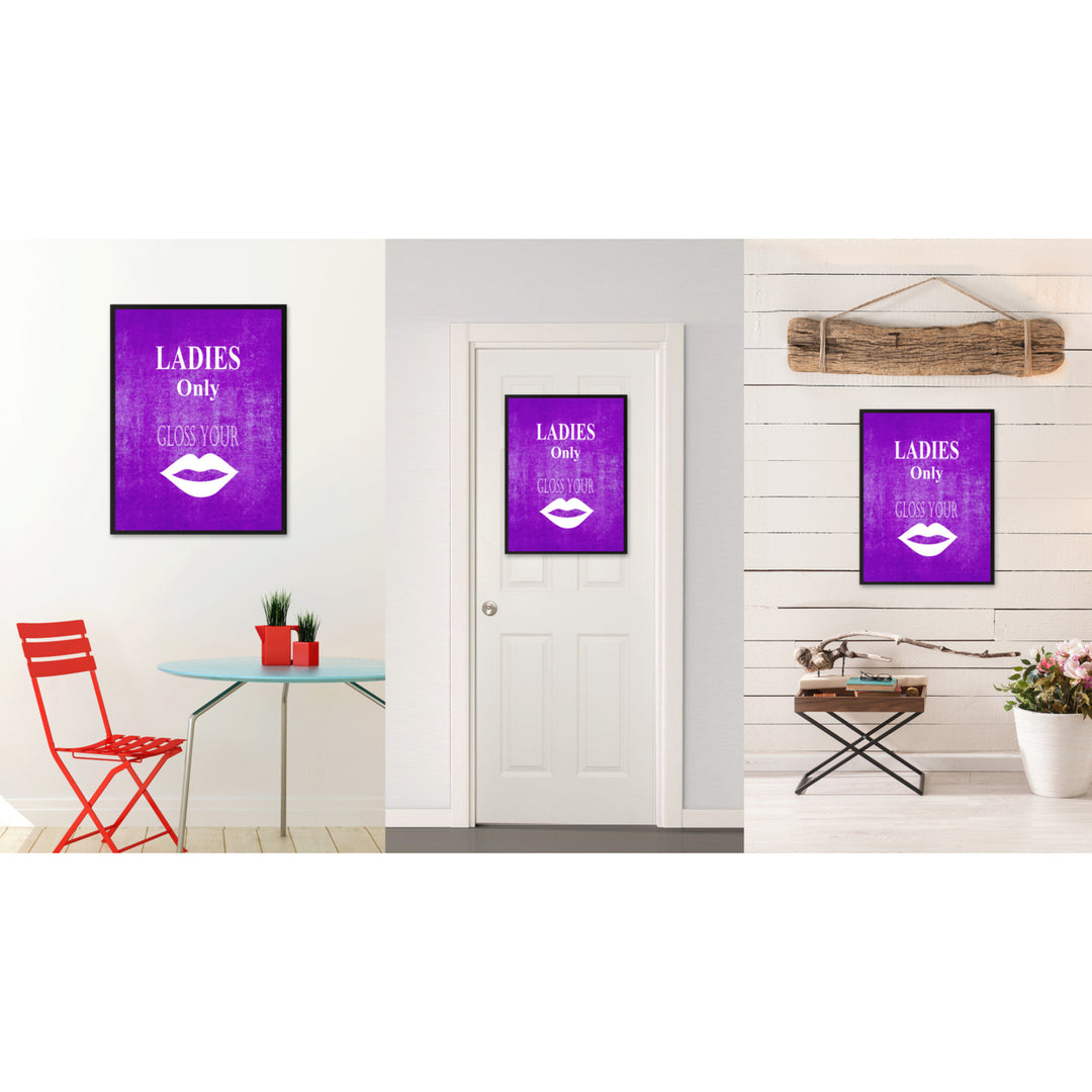 Ladies Only Funny Sign Purple Canvas Print with Picture Frame Gift Ideas  Wall Art Gifts 91877 Image 2