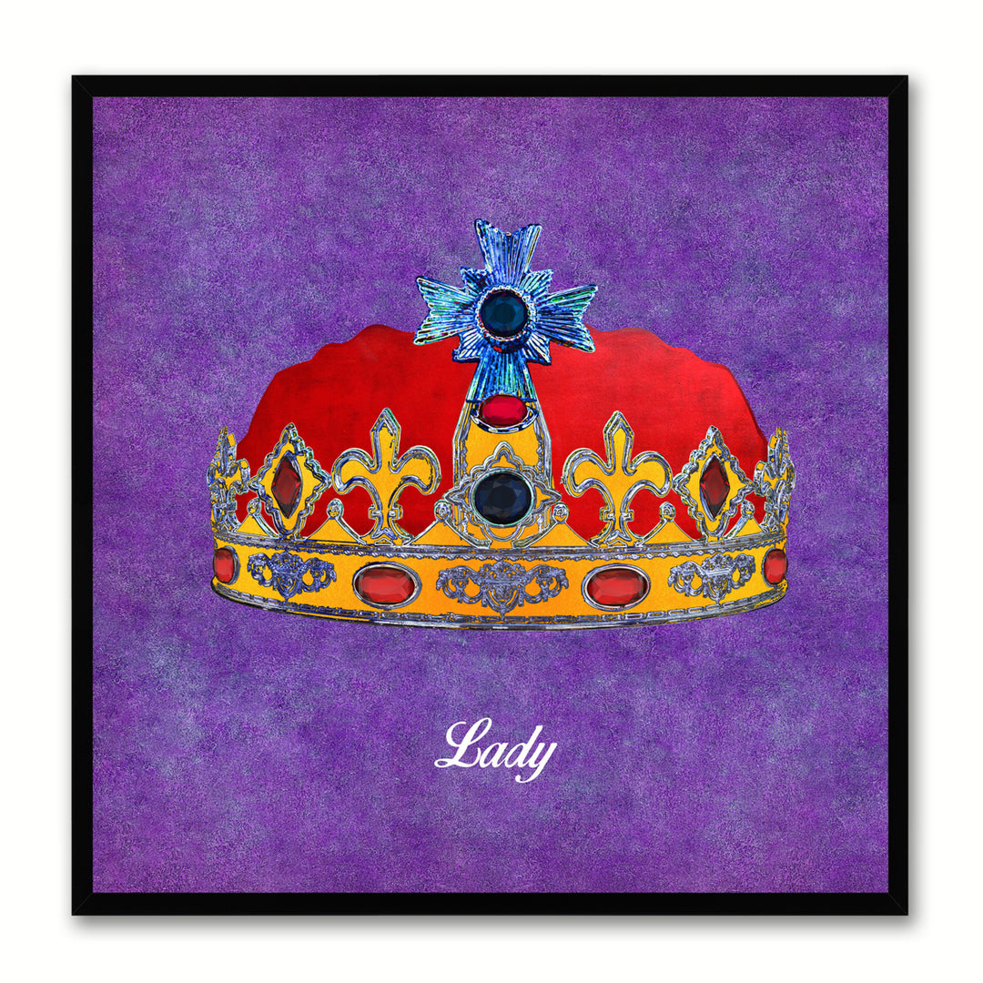 Lady Purple Canvas Print Black Frame Kids Bedroom Wall Image 1