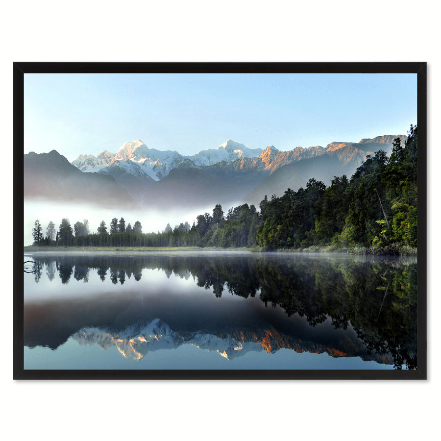 Lake Matheson   Zealand Landscape Photo Canvas Print Pictures Frames  Wall Art Gifts Image 1