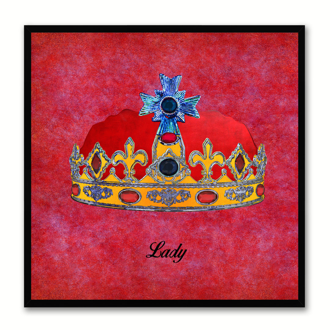 Lady Red Canvas Print Black Frame Kids Bedroom Wall Image 1