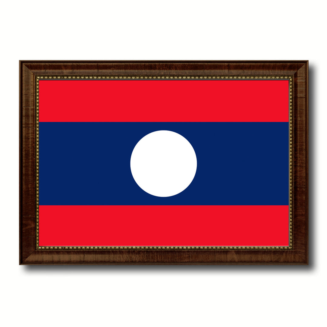 Laos Country Flag Canvas Print with Picture Frame  Gifts Wall Image 1