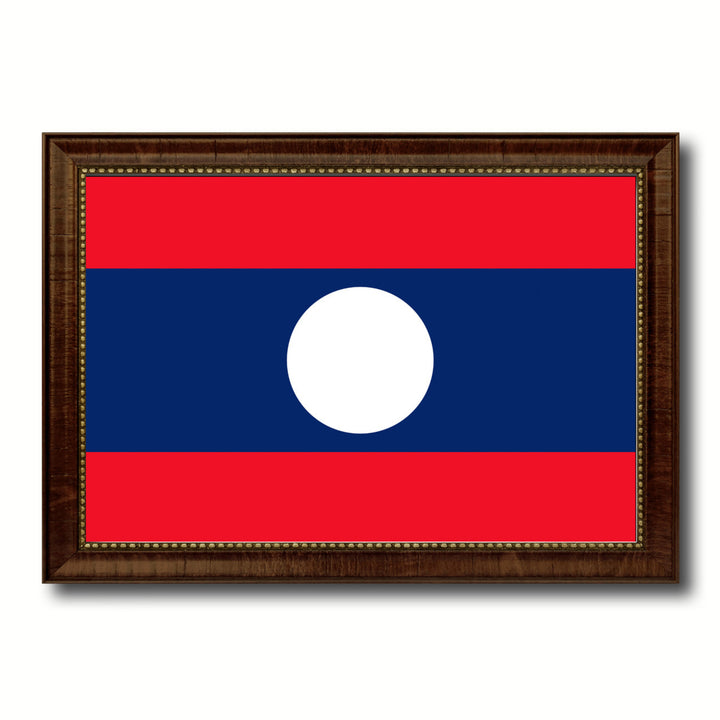 Laos Country Flag Canvas Print with Picture Frame  Gifts Wall Image 1