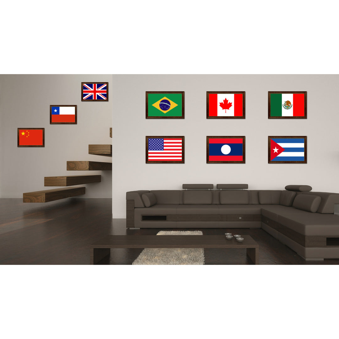 Laos Country Flag Canvas Print with Picture Frame  Gifts Wall Image 3