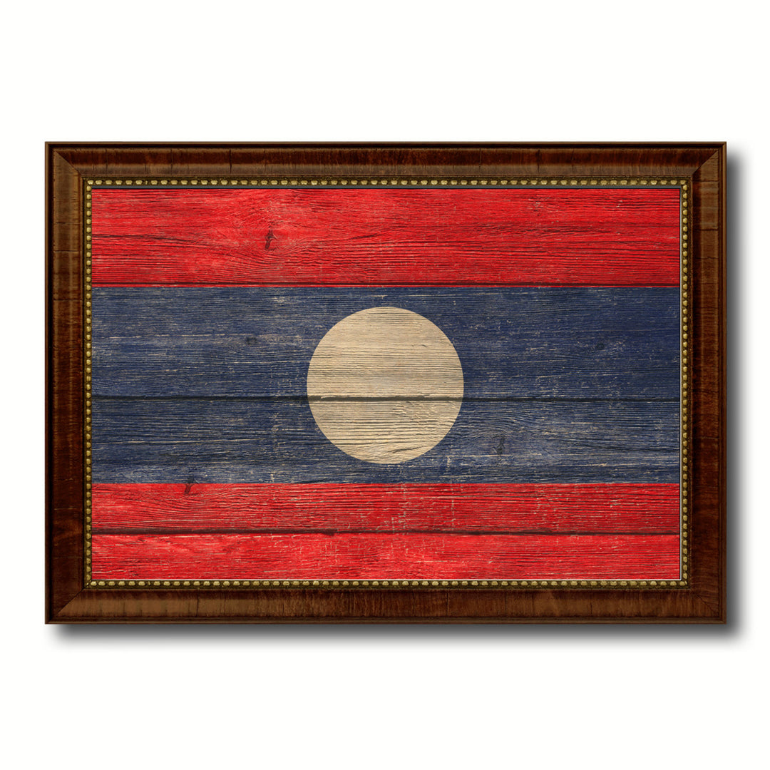 Laos Country Flag Texture Canvas Print with Custom Frame  Gift Ideas Wall Decoration Image 1